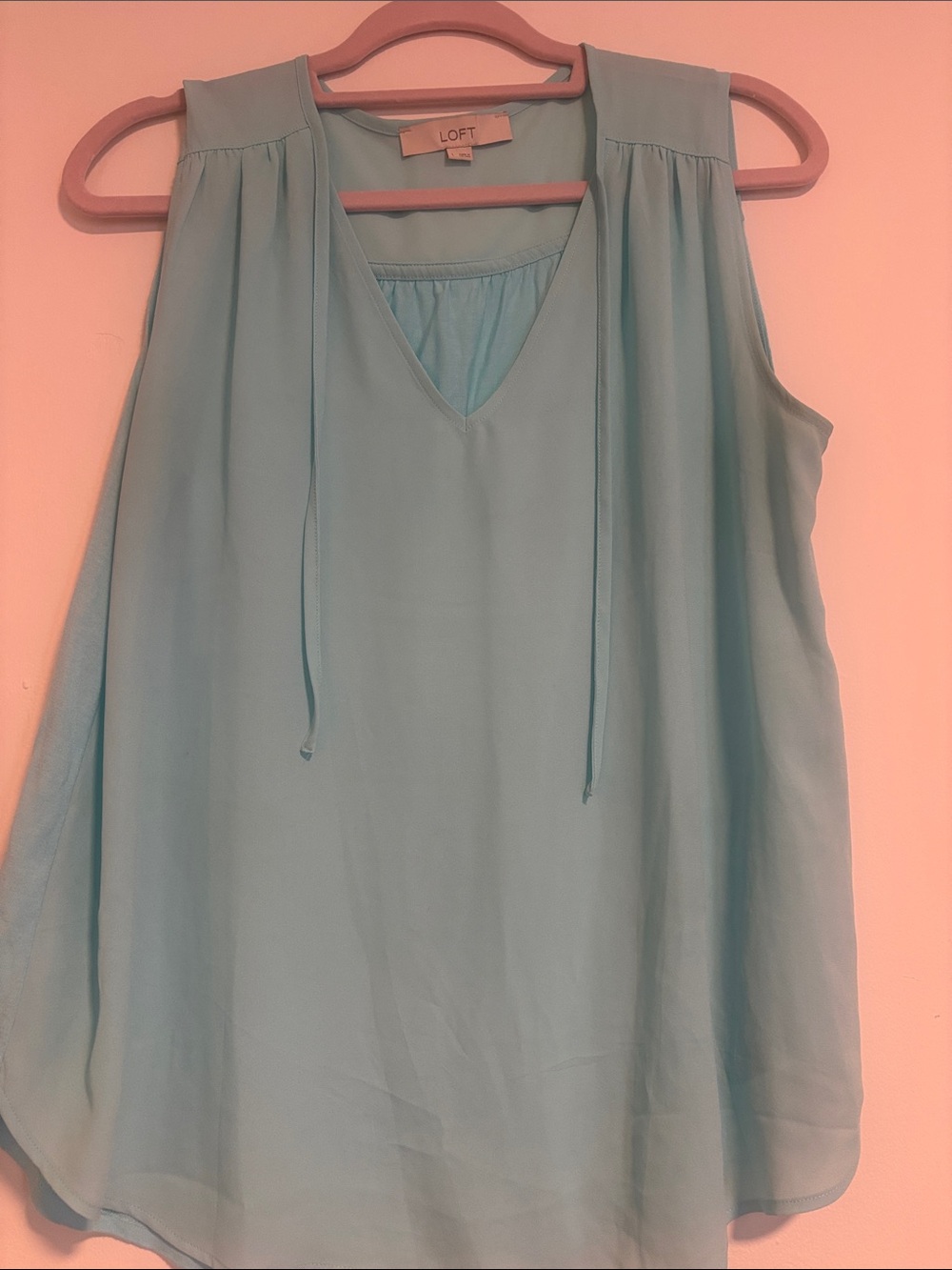 LOFT Lightweight V-Neck Sleeveless Camisole in Light Aqua